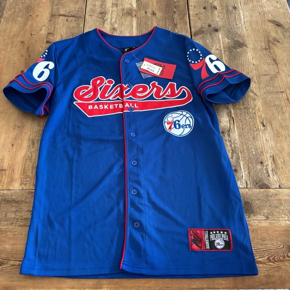 NWT Ultra Game Philadelphia 76ers Sixers Baseball NBA Basketball Jersey - Picture 2 of 10